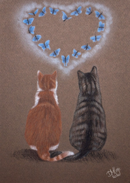 Valentijn tekening katten